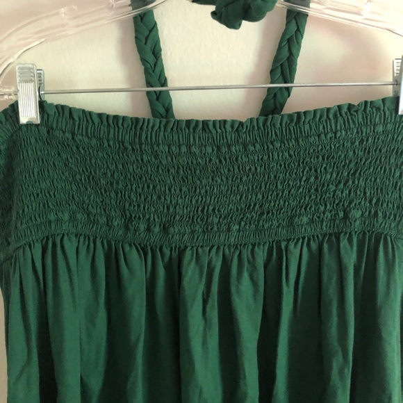 Aerie Green Halter Neck Braided Strap Linen Blend Maxi Dress - Picture 7 of 10